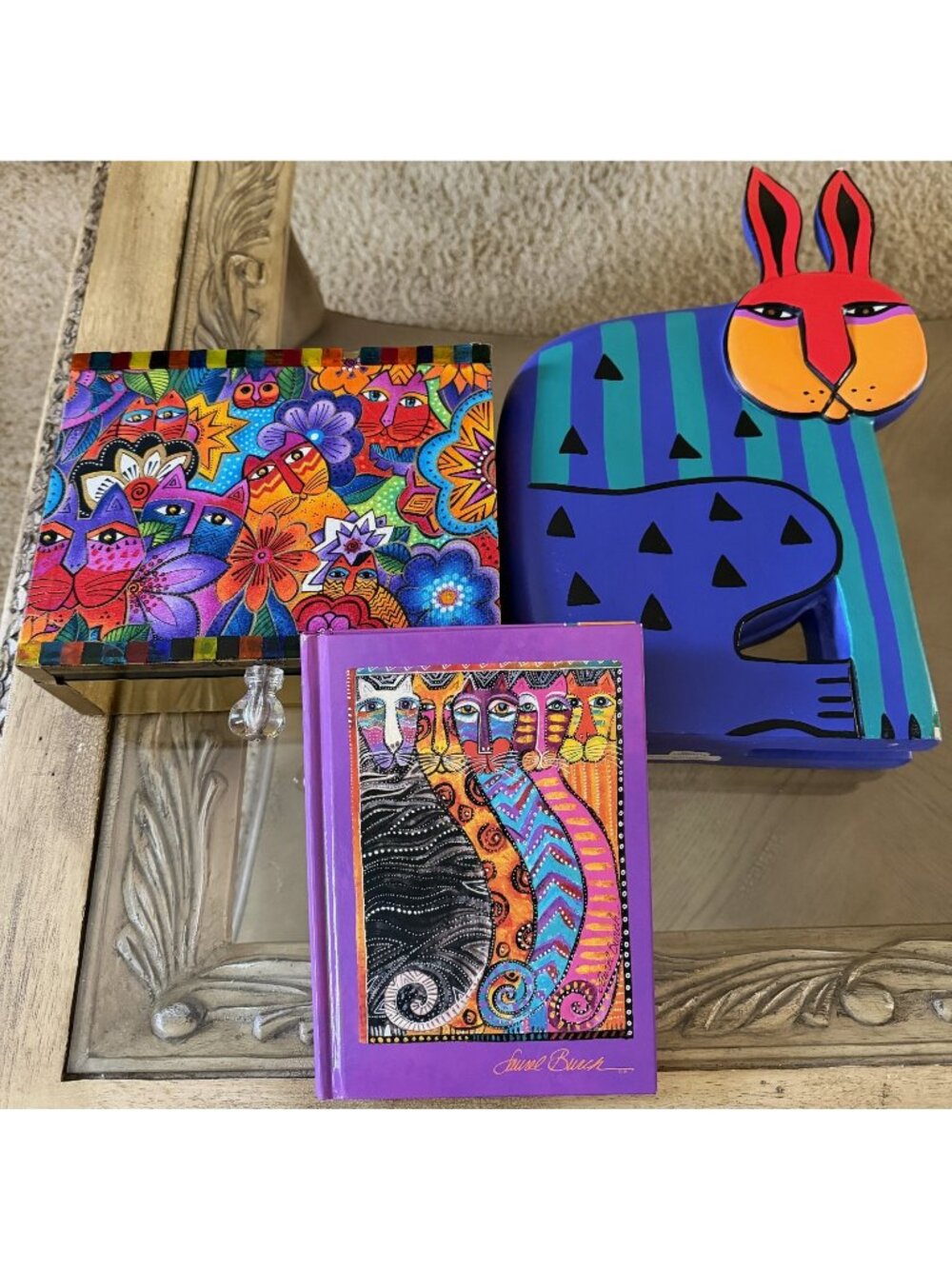 Lot of Laurel Burch Items With BN 2003 Festive Feline Lined Journal Notebook +🎁